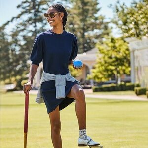 Addison Bay Navy Soft Luxe Cedar Dress large NWT